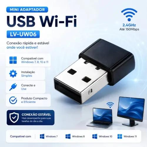 Adaptador Wireless Nano Usb Wi-fi 2.4ghz