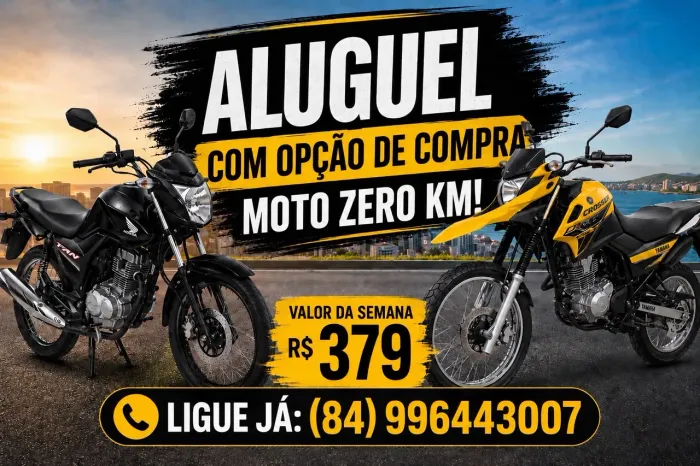 Alugue com opção de compra! (Moto Zero km)