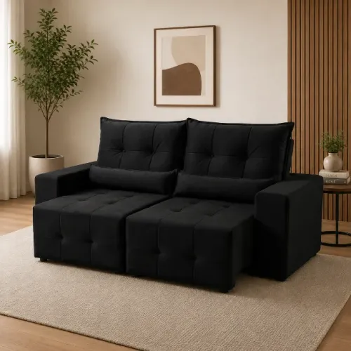 Sofa retratil e reclinavel dunna veludo EM ESTOQUE