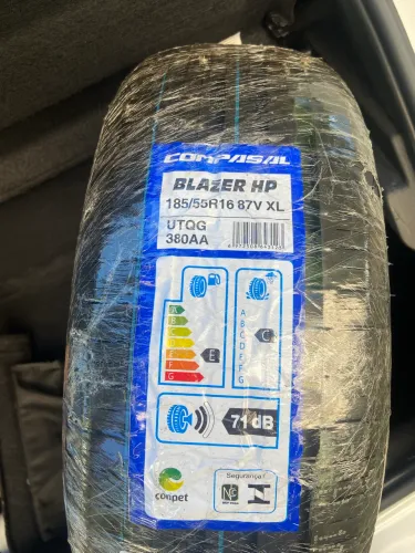 Pneu Aro 16 185/55r16 Compasal Blazer Hp 87v Índice De Velocidade V