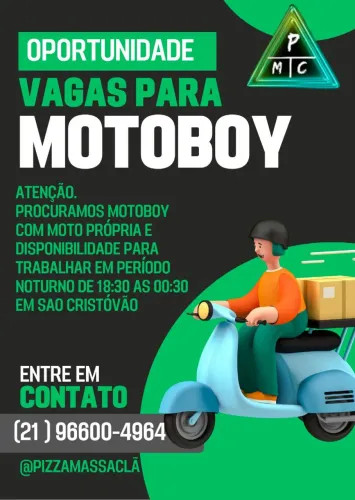 Vaga para motoboy entregador