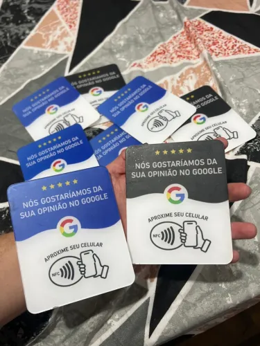 Placa de avaliação Google com aproximação Nfc