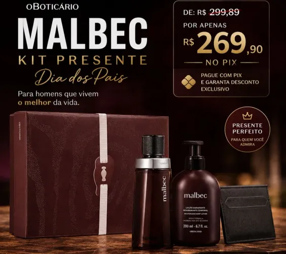 Malbec Kit Presente Dia Dos Pais (3 Itens)