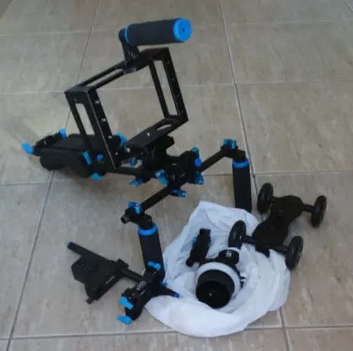 Suporte de Ombro com Gaiola e Follow Focus para DSLR Shoulder Rig