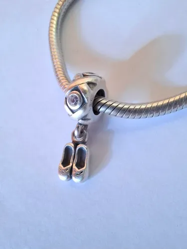 berloque pandora sapatilha de bailarina prata 925