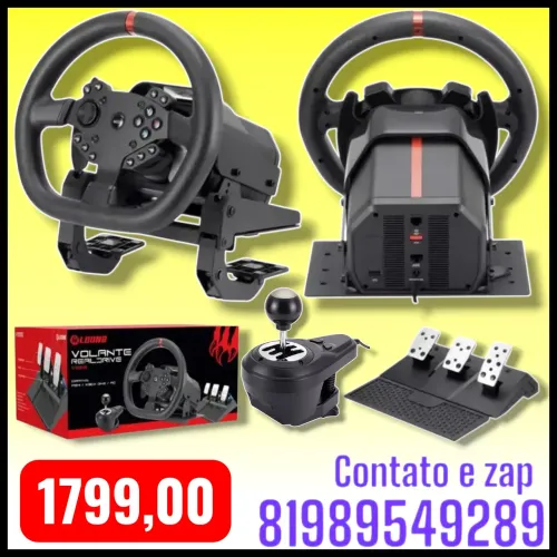 Volante Gamer Controle Driving Direção Force Pc E Console