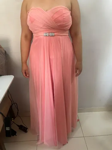 Vestido de Festa Cor Salmão 