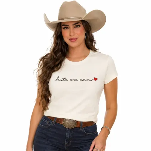Camiseta Feminina Baby Look Country Premium 100% Algodão