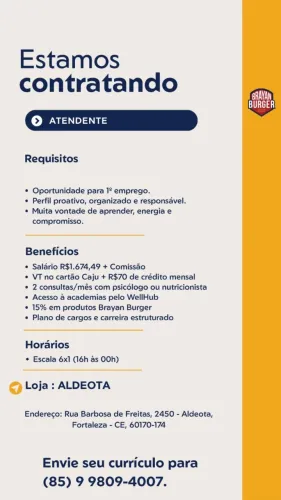 Vaga para atendentes
