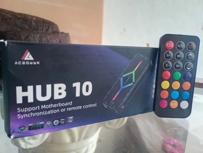 CONTROLADORA ACEGEEK HUB10, 10 PORTAS ARGB, 10 PORTAS PWM, PRETO, AG-HUB10-BK