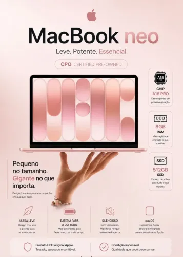MacBook neo 512GB/8GB CPO - lacrado - nota fiscal (1 ano de garantia)