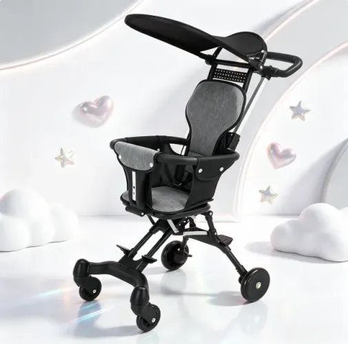 Carro De Passeio Bebe Divertido Dobrável Carrinho de Bebê Reversível 2 em 1