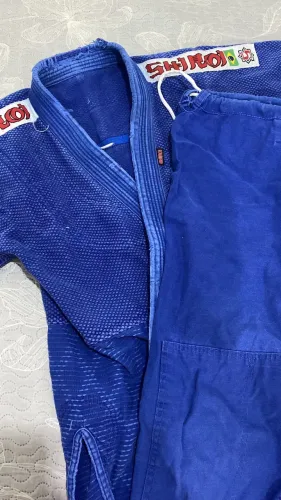 KIMONO SHIROI AZUL TRANÇADO - PADRÃO CBJ