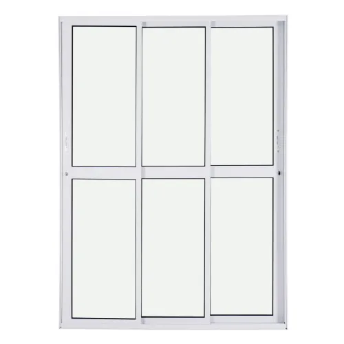 PORTA DE CORRER 3 FOLHAS MÓVEIS 2.10X2.00 ALUMÍNIO BRANCO MARCA CRV
