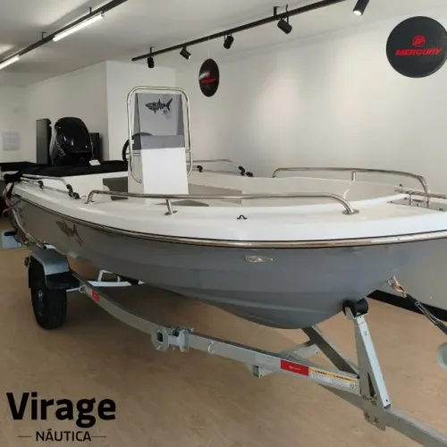 Lancha Squalo 155 Cinza Com Motor 50hp 2t Mercury