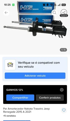 Vendo 4 pneus meia vida do jeep Renegade , e 2 amortecedor traseiro novo
