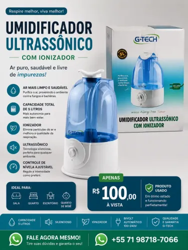 Umidificador com ionizador