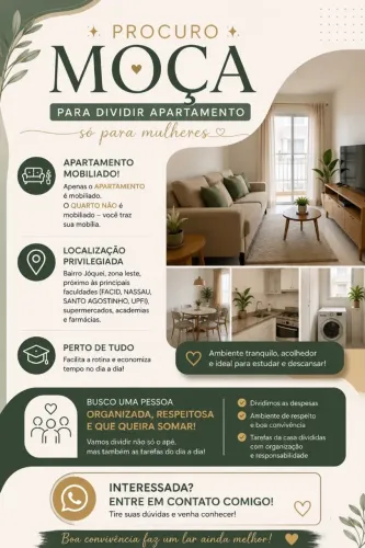 Aluguel quarto p meninas - apartamento