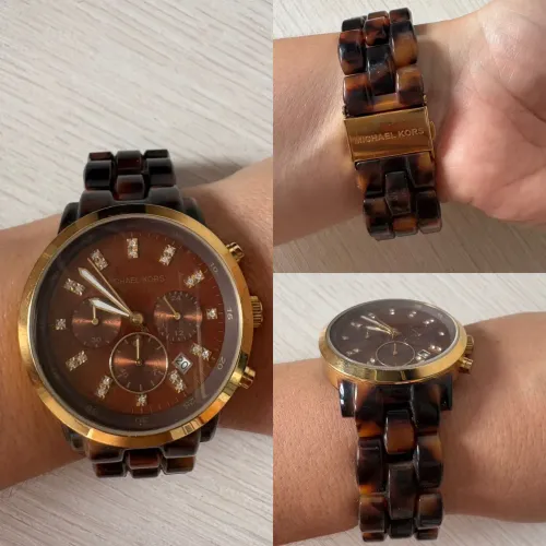 Relógio Michael Kors feminino marrom e dourado