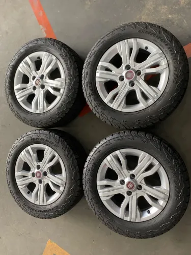 Rodas Fiat strada,palio locker, Ideia+ pneus Dunlop 