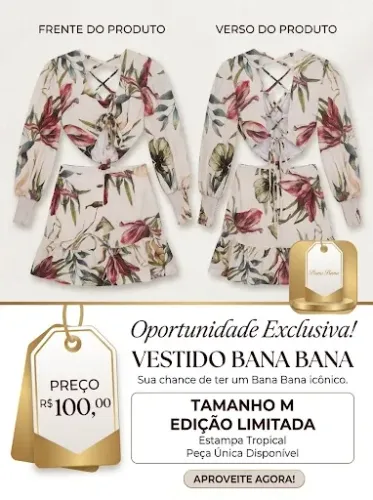 vestido bana bana estampado tropical m