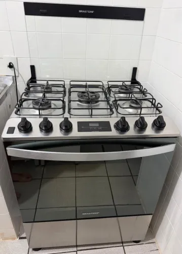 Fogão Brastemp 5 Bocas Inox Timer Digital - Excelente Estado | Venda por Mudança
