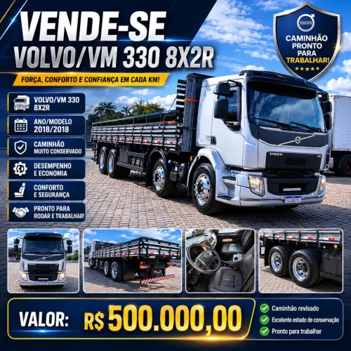 VOLVO VM 330 8x2R - 2018/2018 | PRONTO PARA TRABALHAR!