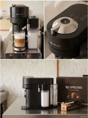Cafeteira Nespresso Vertuo Lattissima Preta - Praticamente Nova (3 Meses de Uso)