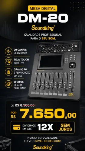 *Promoção* Mesa de Som Digital 20 Canais Soundking DM20