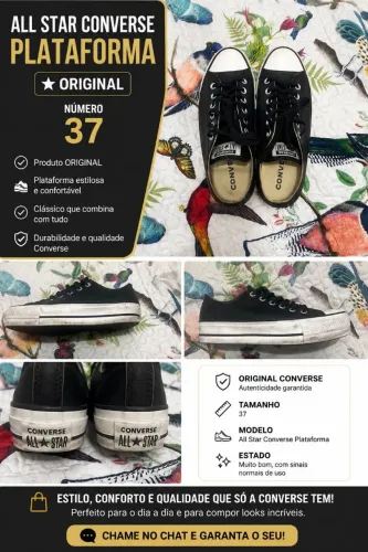 Tênis All Star converse plataforma preto 37