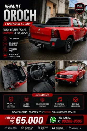 Renault Duster Oroch Exp. 1.6 Hi-flex 16V Mec. 2019