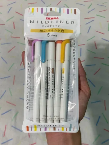 conjunto de marca-textos zebra mildliner - 5 cores quentes