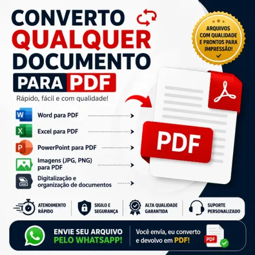 Converto qualquer documento para PDF com rapidez e qualidade!