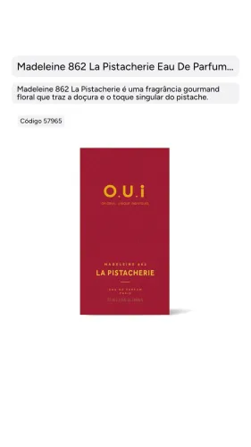 Perfume O.U.i Madeleine 862 La Pistacherie EDP Original