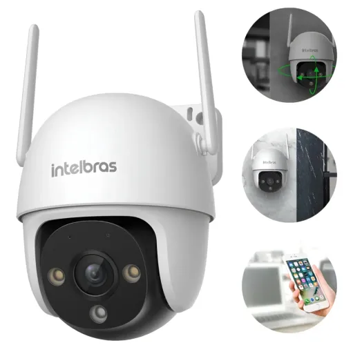 Camera Wifi 360° Im7 S Full Color Intelbras Ip Externa 1080p Branco