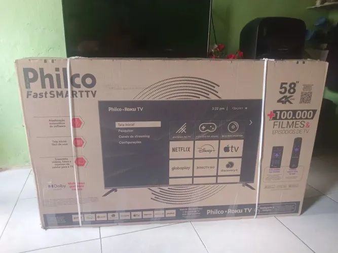 Vendo TV philco 58 polegadas com nota e na garantia menos de 1 mês da compra. 