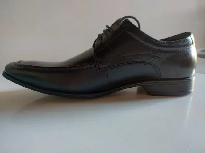 Sapato Social em Couro Democrata, Nº 38, Cor Preto