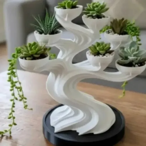 Vaso Árvore Decorativa Para Suculentas Impressão 3d Moderna