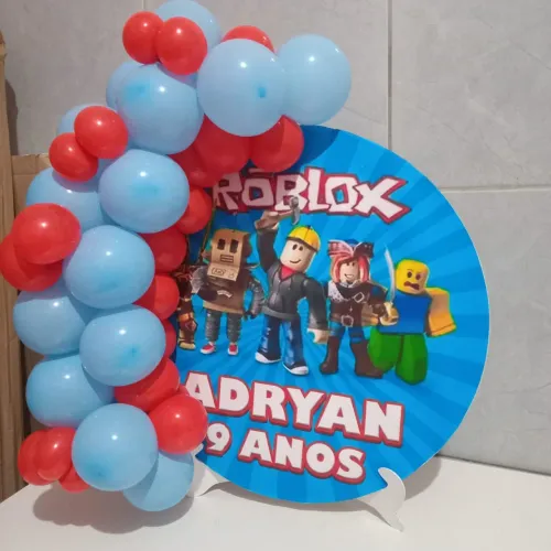Painel.personalizado com nome idade e mine arco de balões