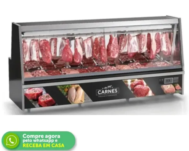 Balcão de Açougue 3M Vidro Reto Gelopar 220V