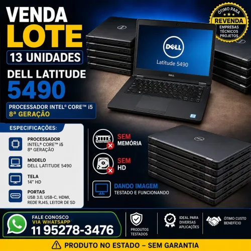 Lote de 13 notebook Dell latitude i5 de 8 geração.