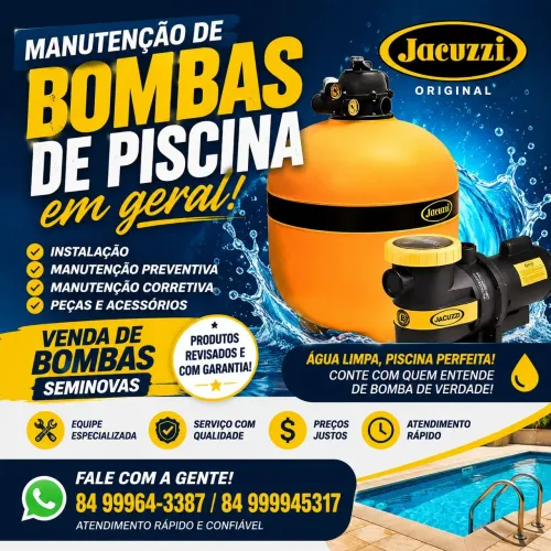 Manutenção e Venda de Bombas de piscina em Geral