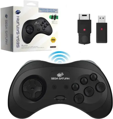 Controle Sega Saturn Retro-bit Sem Fio Preto Novo Lacrado. Oficial Sega. PS3/Switch / PC