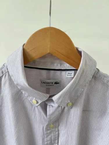 Camisa Social Lacoste Listrada - Tam 42 / G - Estado de Nova!