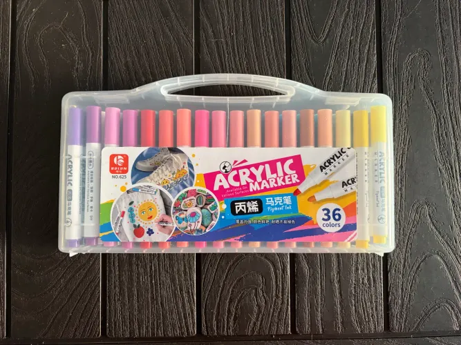 Estojo de marcadores acrílicos Bolun (nº 625) 36 cores 