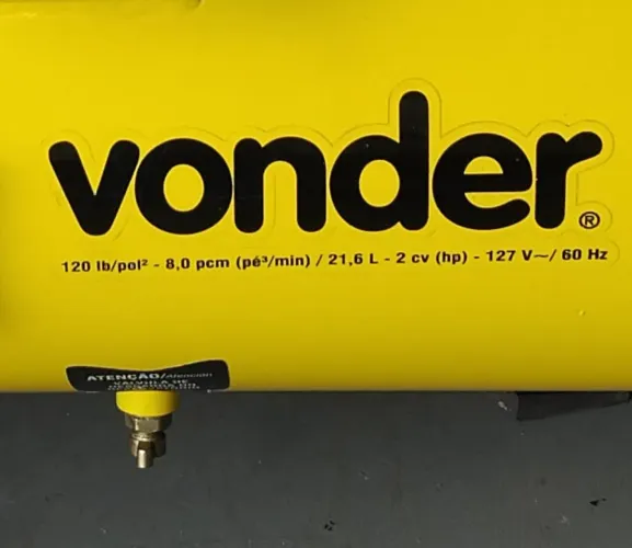 COMPRESSOR DE AR VONDER 21, 6L CV 127 L ( NOVO).