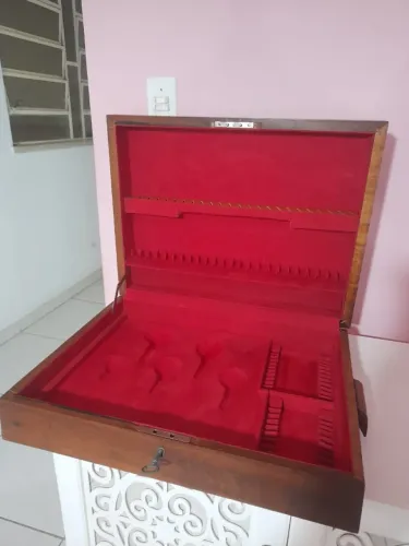 Faqueiro Antigo Hércules Inox 102 Peças Completo Com Estojo De Madeira Com chave Original