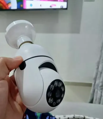 Câmera Segurança Prova D'água Infravermelho Lâmpada Externa 360 Sem Fio Wifi 2.4G G4