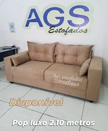 Sofá pop luxo 2.10 metros. Ags estofados *60 