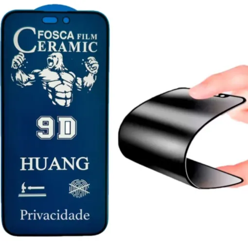 Película cerâmica premium privacidade fosca 9D Samsung A15/M15/F15/A24/A25/A34